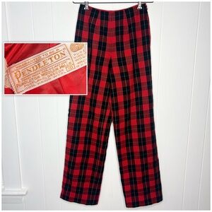 VINTAGE 70’s 100% Wool Pendleton Tartan Plaid Pants Women’s Size 10 Classic